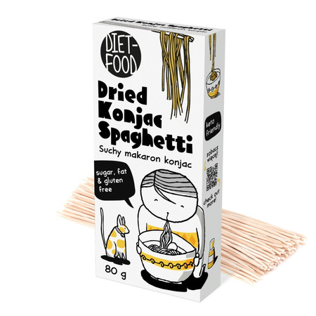 Diet-Food Suchy Makaron Konjac Spaghetti Bezglutenowy 80g