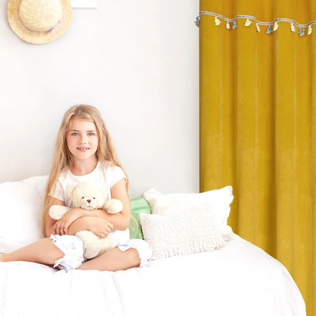 ZASŁONA GOTOWA KIDS 1 140 X 250 CM MUSZTARDOWY