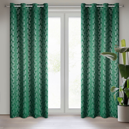 ZASŁONA GOTOWA D91 POLI 140 X 250 CM ZIELONY