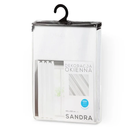 FIRANA GOTOWA SANDRA 140 X 250 CM BIAŁY