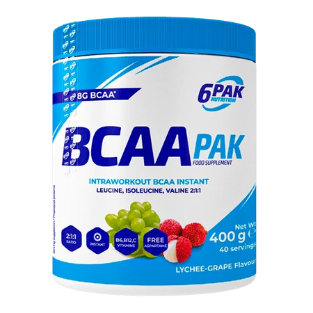 6PAK BCAA PAK 400g JAR LYCHEE-GRAPE