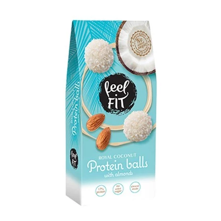 Zestaw 2x Feel FIT − Kulki proteinowe z migdałami bez cukru − 63 g