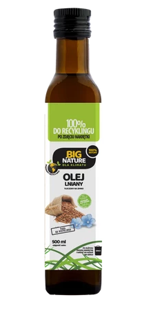 Olej lniany tłoczony na zimno 500ml
