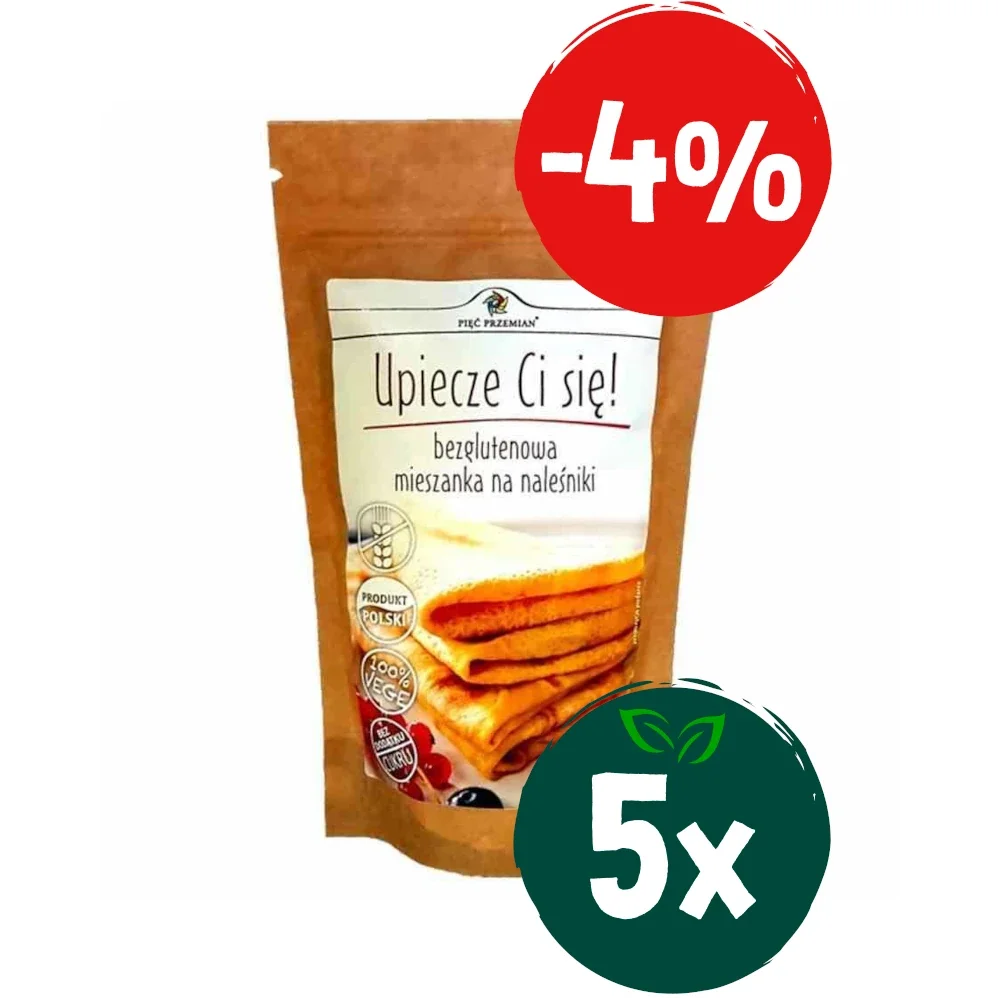 Zestaw: 5x Pięć Przemian − Mieszanka na naleśniki bezgl. − 250 g - Nabea.pl