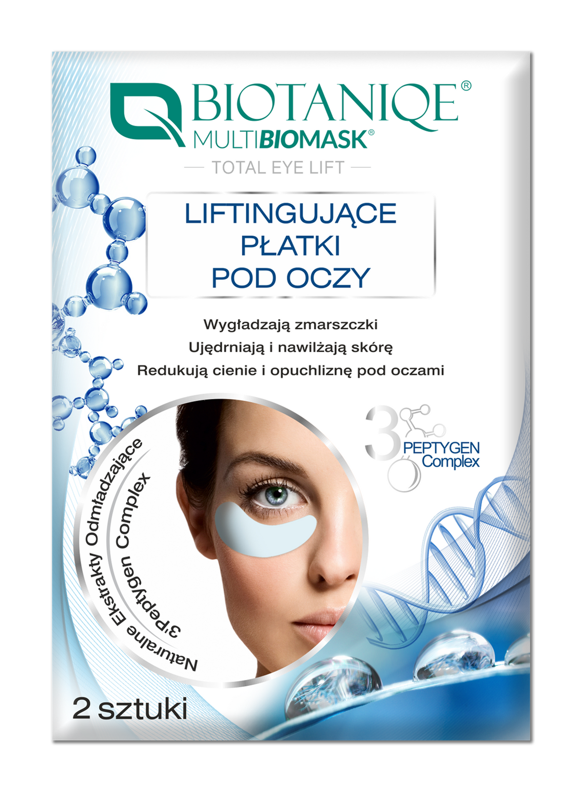 Zestaw 2x Biotaniqe - Multi BioMask, Total Eye Lift, Liftingujące płatki pod oczy, 2 szt - Nabea.pl