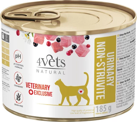 4VETS Natural URINARY NON STRUVITE dla kota 185g