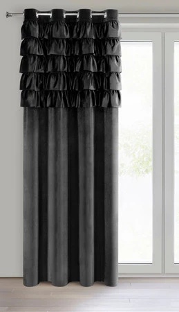 ZASŁONA GOTOWA AURA 140 X 250 CM CZARNY