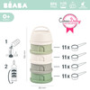 BEABA Pojemniki na mleko w proszku 4 komory cotton white/sage green