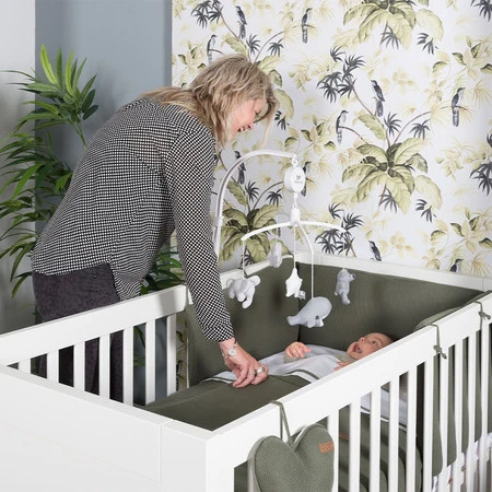 Baby's Only, Star Ochraniacz na łóżeczko, 40x180cm, Miętowy/Biały