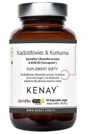 KENAY Kadzidłowiec & Kurkuma ApresFlex® Boswellia serrata & BCM 95® CURCUGREEN® na wsparcie stawów i mięśni 60 kaps.