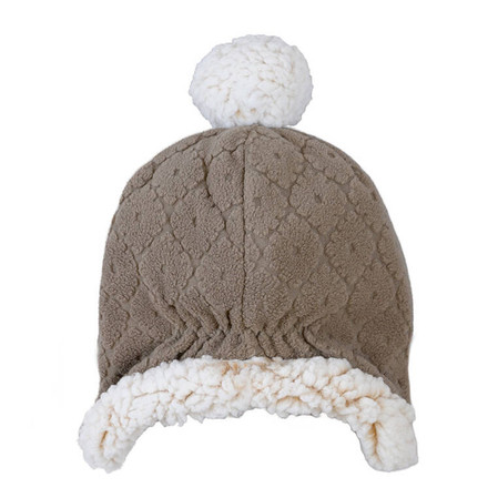 Lodger Dwuwarstwowa zimowa czapeczka z polaru brązowa Fleece Buffalo 3-6 m