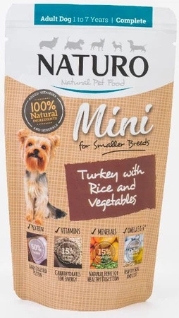 NATURO Adult Dog MINI Indyk Ryż Warzywa 150g