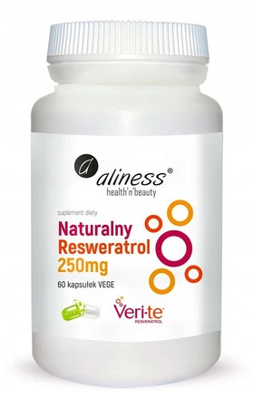 Aliness Naturalny Resweratrol Veri-Te 250mg x 60 Vege caps.