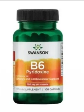 Swanson Vitamina B-6 100mg przeciwutleniacz 100 kaps.