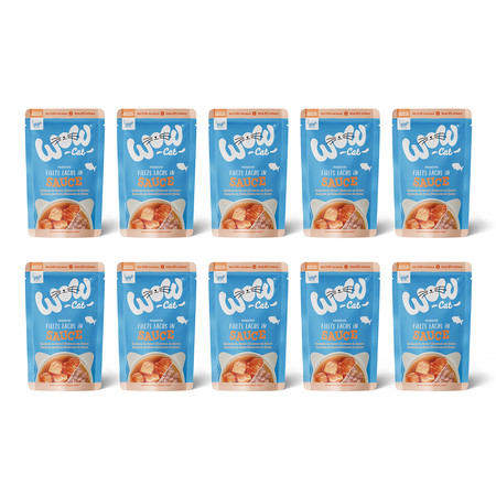 Zestaw 10x WOW CAT Lachs in sauce - filety łososia w sosie (85g)