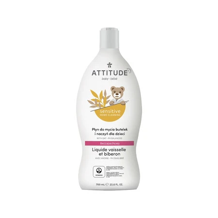 Attitude SENSITIVE HOME CLEANING, Płyn do mycia butelek i naczyń dla dzieci, bezzapachowy, 700 ml