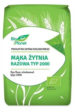 BIO PLANET Mąka żytnia razowa typ 2000 BIO 1kg