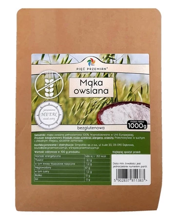 Pięć Przemian Mąka owsiana bezglutenowa 1000 g
