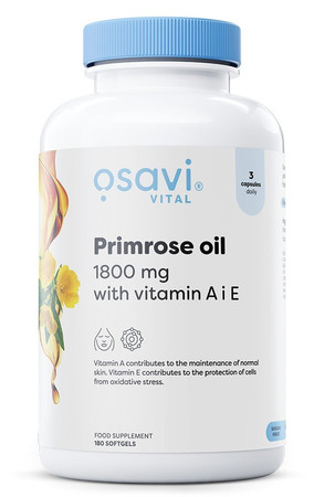 Osavi Primrose Oil with Vitamin A & E, 1800mg - 180 kaps.
