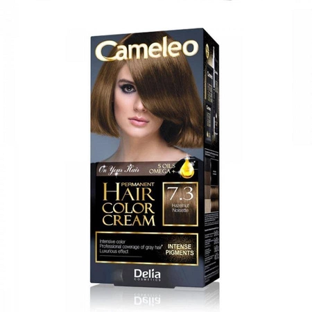 Omega Permanent Hair Color Cream trwale koloryzująca farba do włosów 7.3 Hazelnut