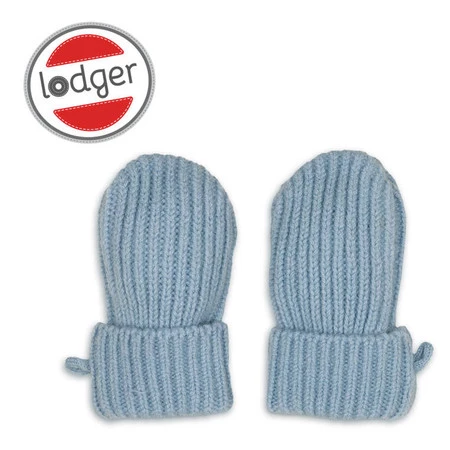 Lodger Rękawiczki dziecięce z wełny merino 100% niebieskie Blue Fogg 1-2 lata