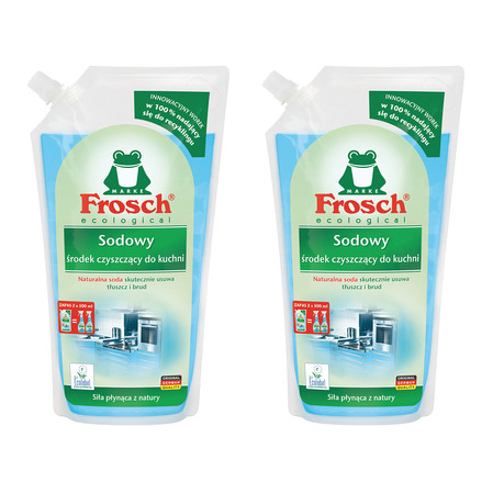 Zestaw 2x Frosch Sodowy środek czyszczący do kuchni - worek 1000ml