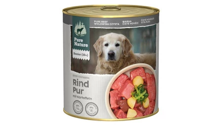 Zestaw 10x PURE NATURE DOG Senior Rind Pur - wołowina z ziemniakami i algami dla psa seniora (800g)