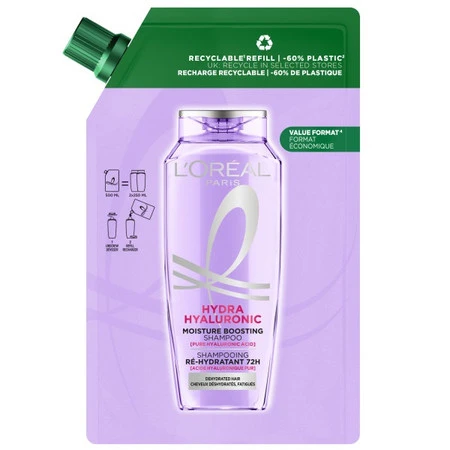 Elseve Hydra Hyaluronic szampon wypełniający nawilżeniem w opakowaniu uzupełniającym 500ml