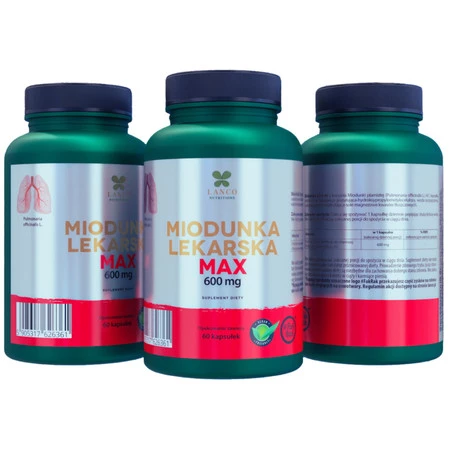 Lanco Nutritions MIODUNKA LEKARSKA MAX 600mg na wsparcie płuc 60 kaps.