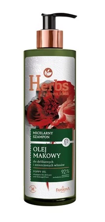 Farmona Herbs Micelarny Szampon do włosów delikatnych i zniszczonych - Olej Makowy 400ml