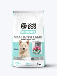 John Dog Good Form Puppy Cielęcina Z Jagnięciną - karma sucha dla psa -  3kg