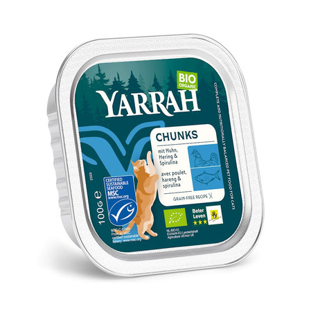 YARRAH KAWAŁKI KURCZAKA I RYBY ZE SPIRULINĄ BIO 100 g