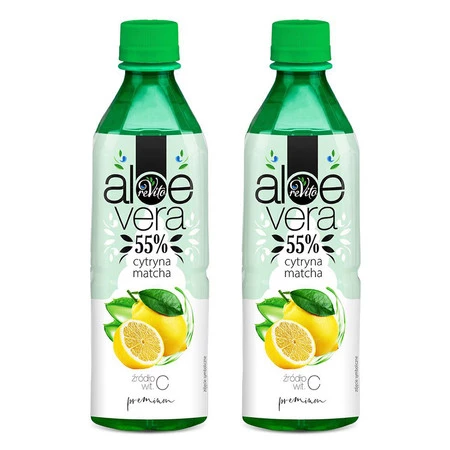Zestaw 2x Napój aloesowy cytryna i matcha 500 ml