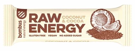 Bombus − Raw Energy, baton z kokosem i kakao bezgl. − 50 g