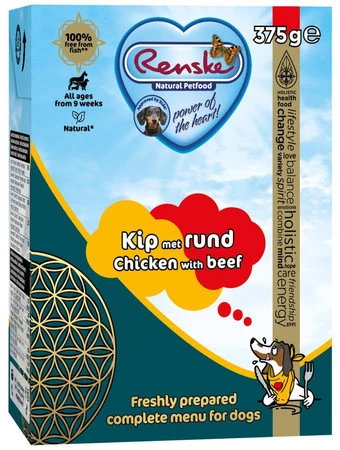 Zestaw 10x Renske Fresh chicken with beef - świeży kurczak z wołowiną dla psów (375 g)