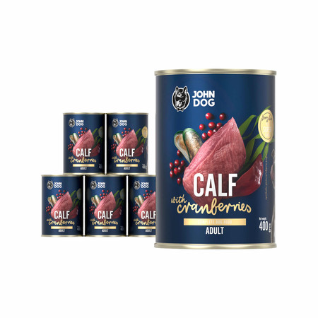 John Dog Berry Dorosły Dziczyzna Z Malinami -Karma Mokra dla Psa - 6 x 400g