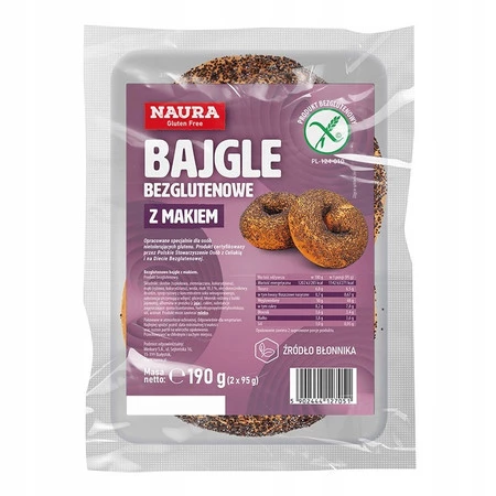 Naura Bajgle bezglutenowe z makiem 190g