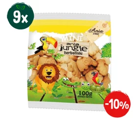 Zestaw: 9x Herbatniki szkolne Mini Jungle 100 g
