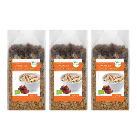 Zestaw: 3x Owsianka ekologiczna z daktylami BIO 300 g