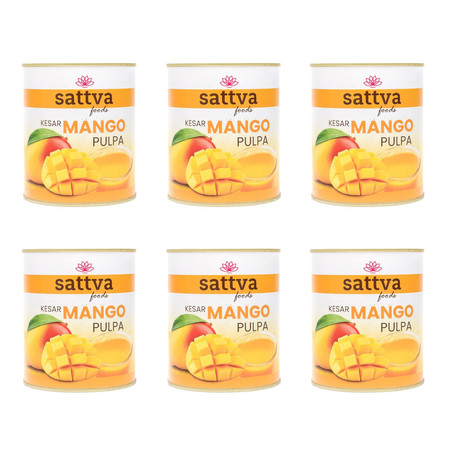 Zestaw 6x Sattva - Pulpa z mango kesar 850 g
