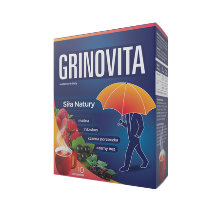 Grinovita, proszek 10g 10 saszetek smak Malina