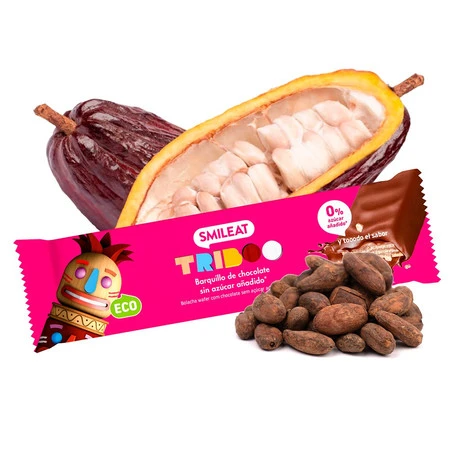 Smileat Triboo, BIO Wafelek z nadzieniem kakaowym w mlecznej czekoladzie, 40 g