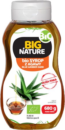 Big Nature Syrop z agawy blue webber dark bio 680g