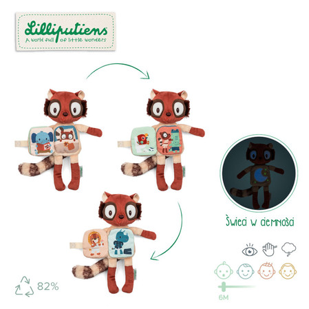 Lilliputiens Przytulanka z książeczką Lemur Elvis 6m+