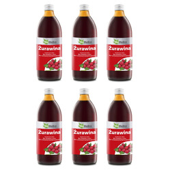 Zestaw 6x EkaMedica Żurawina 1l