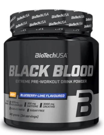 BioTech USA Black Blood NOX+ odżywka przedtreningowa 340 g smak jagoda - limonka