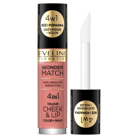 Eveline Wonder Match Róż i Pomadka w płynie 4w1 nr 01  4.5ml