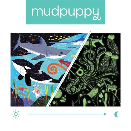 Mudpuppy Puzzle świecące w ciemności Drapieżniki z oceanów 100 elementów 5+