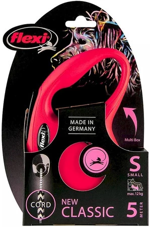 FLEXI NEW CLASSIC Smycz sznurowa S / 5m czerwona