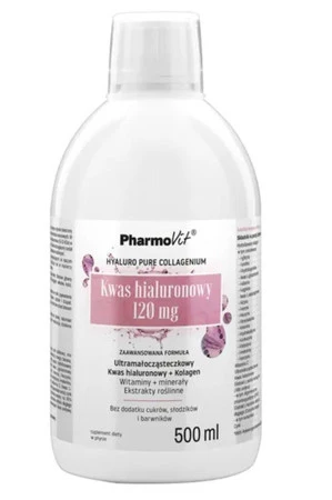 Pharmovit Kwas Hialuronowy w płynie 120 mg, bezglutenowy 500 ml